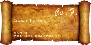 Csada Ferenc névjegykártya