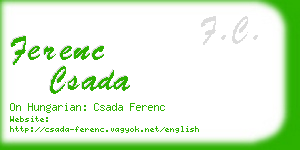 ferenc csada business card